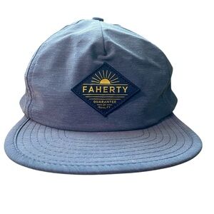 Faherty Mens All Day Blue Adjustable Snap Back Quick Drying Hat